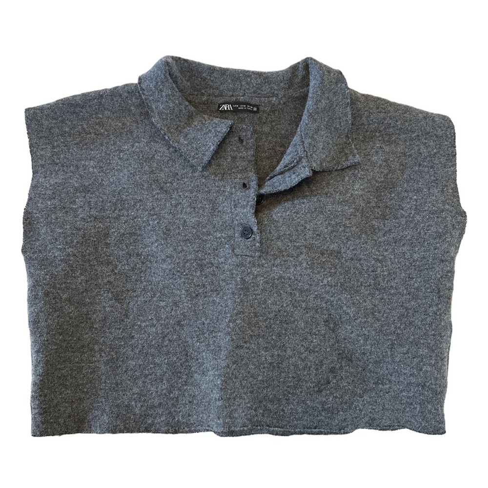 Zara Wool/Polyester 3 button shirt in grey